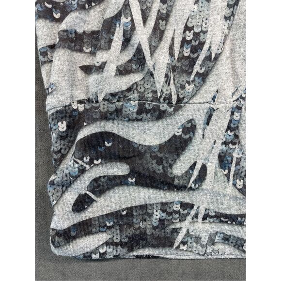Y2K Sequin Print Ruched Top American Rag Women 1X Gray Glam Club Streetwear - Picture 3 of 9